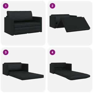 Sofa bed czarny 124 x 71 x 78 cm sztuczna skÃ³ra