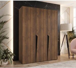 Szafa uchylna otwierana Piano 1 150 wys. 202 cm orzech warmia + u. czarny