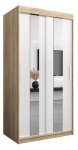 Szafa przesuwna garderoba Pole 100 wys. 200 cm sonoma + biaÅy