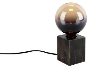 Lampa stołowa w stylu Rustykalny / Vintagem drewniana czarna zdiodą LED G125 - Bloc Oswietlenie wewnetrzne