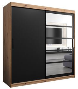 Szafa przesuwna garderoba Roma 1 200 wys. 200 cm artisan + czarny