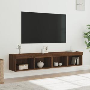 Szafki TV, z LED, 2 szt., brązowy dąb, 80x30x30 cm