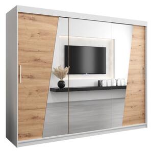 Szafa przesuwna garderoba Rhomb 250 wys. 200 cm biaÅy + artisan