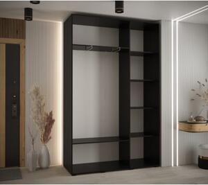 Szafa przesuwna wysoka Davos 1 150, gÅ. 45 cm czarny + biaÅy + zÅoty