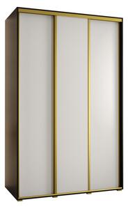 Szafa przesuwna wysoka Davos 1 150, gÅ. 45 cm czarny + biaÅy + zÅoty