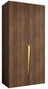 Szafa uchylna otwierana Piano 1 100 wys. 202 cm orzech warmia + u. zÅoty