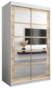 Szafa przesuwna garderoba Roma 2 120 wys. 200 cm biaÅy + sonoma