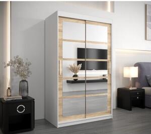 Szafa przesuwna garderoba Roma 2 120 wys. 200 cm biaÅy + sonoma