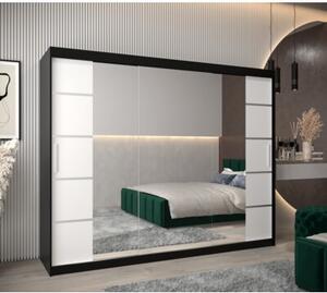 Szafa przesuwna garderoba Verona 4 250 wys. 200 cm czarny + czarny