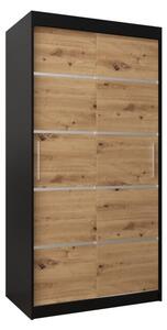Szafa przesuwna garderoba Verona 1 100 wys. 200 cm czarny + artisan