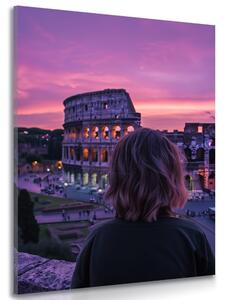 Obraz kobieta z widokiem na Koloseum