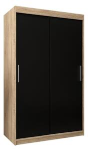 Szafa przesuwna garderoba Tokyo 120 wys. 200 cm sonoma + czarny