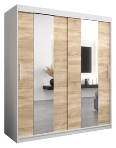 Szafa przesuwna garderoba Pole 180 wys. 200 cm biaÅy + sonoma