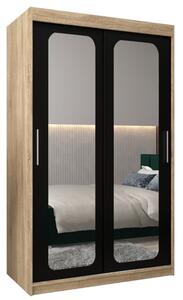 Szafa przesuwna garderoba Promo T3 120 wys. 200 cm sonoma + czarny