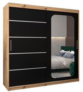 Szafa przesuwna garderoba Promo V2 200 wys. 200 cm artisan + czarny