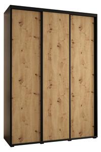 Szafa przesuwna wysoka Davos 1 170, gÅ. 60 cm czarny + artisan + czarny