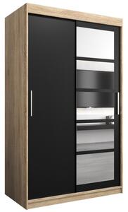 Szafa przesuwna garderoba Roma 1 120 wys. 200 cm sonoma + czarny