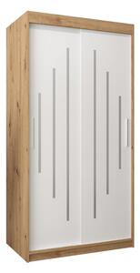 Szafa przesuwna garderoba York 100 wys. 200 cm artisan + biaÅy