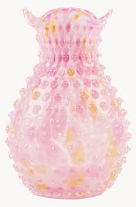 Wazon ze szkła dmuchanego Confetti Hobnail Blonde, W 21 cm