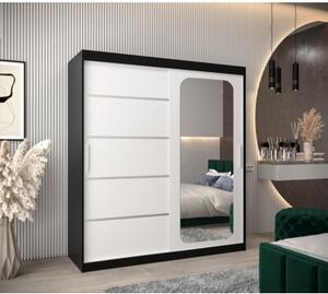 Szafa przesuwna garderoba Promo V2 180 wys. 200 cm czarny + czarny