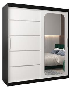 Szafa przesuwna garderoba Promo V2 180 wys. 200 cm czarny + czarny