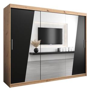 Szafa przesuwna garderoba Rhomb 250 wys. 200 cm artisan + czarny