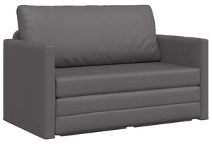 Sofa bed szary 124 x 71 x 78 cm sztuczna skÃ³ra
