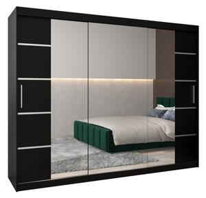 Szafa przesuwna garderoba Verona 4 250 wys. 200 cm czarny + czarny