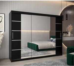 Szafa przesuwna garderoba Verona 4 250 wys. 200 cm czarny + czarny