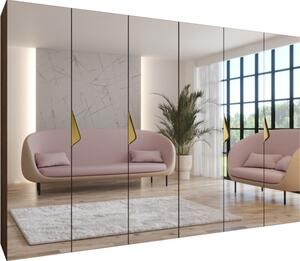 Szafa uchylna otwierana Sandi 3 300 (2x150) wys. 202 cm orzech warmia + u. zÅoty