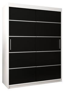 Szafa przesuwna garderoba Verona 1 150 wys. 200 cm biaÅy + czarny