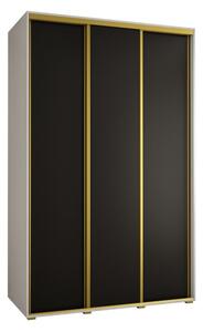 Szafa przesuwna wysoka Davos 1 160, gÅ. 60 cm biaÅy + czarny + zÅoty