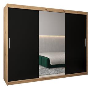 Szafa przesuwna garderoba Tokyo 1 250 wys. 200 cm artisan + czarny