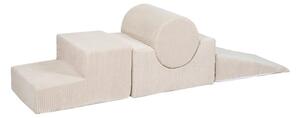 Kremowy sztruksowy piankowy plac zabaw 4 szt. wysokość 30 cm 45x170 cm Montessori – Meowbaby