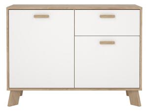 Biało-naturalna komoda w dekorze dębu 99x73x39 cm Ikast – Tvilum