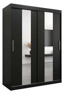 Szafa przesuwna garderoba Pole 150 wys. 200 cm czarny + czarny