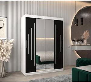 Szafa przesuwna garderoba York 1 150 wys. 200 cm biaÅy + czarny