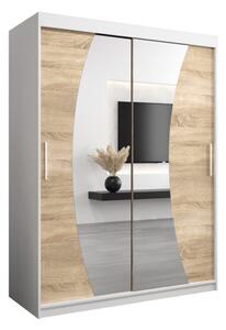 Szafa przesuwna garderoba Wave 150 wys. 200 cm biaÅy + sonoma
