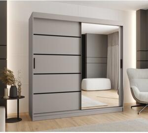 Szafa przesuwna z lustrem garderoba Rubino V2 200 wys. 200 cm kaszmir