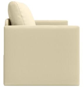 Sofa bed kremowy 124 x 71 x 78 cm sztuczna skÃ³ra