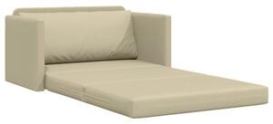 Sofa bed kremowy 124 x 71 x 78 cm sztuczna skÃ³ra