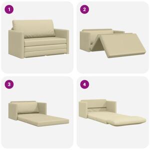 Sofa bed kremowy 124 x 71 x 78 cm sztuczna skÃ³ra