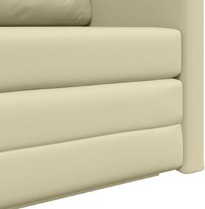 Sofa bed kremowy 124 x 71 x 78 cm sztuczna skÃ³ra
