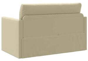 Sofa bed kremowy 124 x 71 x 78 cm sztuczna skÃ³ra