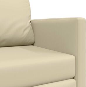 Sofa bed kremowy 124 x 71 x 78 cm sztuczna skÃ³ra
