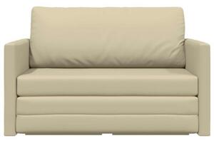 Sofa bed kremowy 124 x 71 x 78 cm sztuczna skÃ³ra
