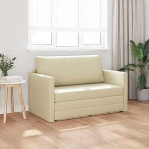 Sofa bed kremowy 124 x 71 x 78 cm sztuczna skÃ³ra