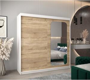 Szafa przesuwna garderoba Promo T2 200 wys. 200 cm biaÅy + sonoma