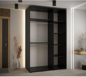 Szafa przesuwna wysoka Davos 1 150, gÅ. 60 cm czarny + artisan + czarny