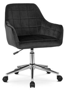 Czarny welurowy fotel obrotowy do biurka - Ondo